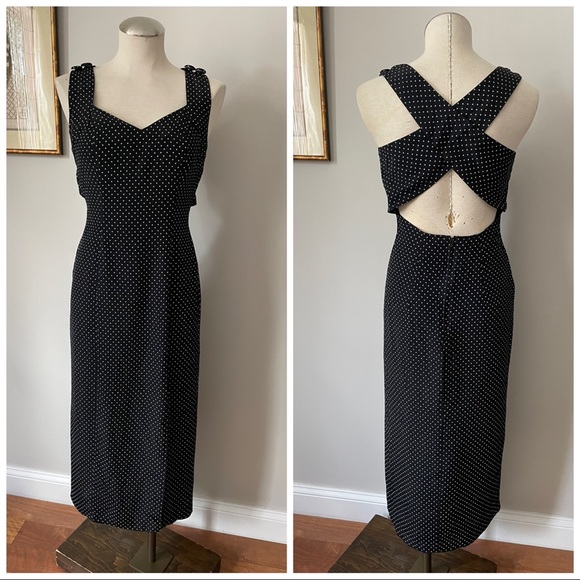 Vintage Dresses & Skirts - 80’s does 40’s 50’s vintage crisscross back dress